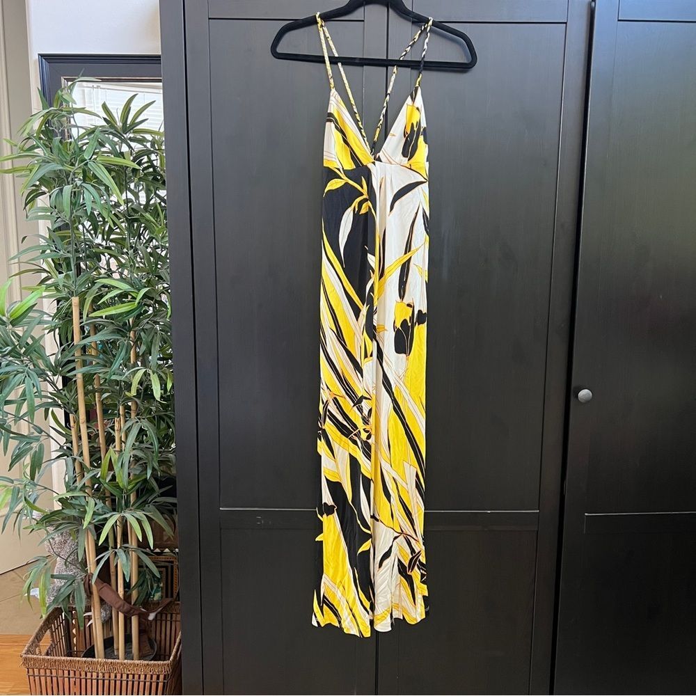 JB by Julie Brown 100% Silk Floral Maxi Dress Size P (XS)
